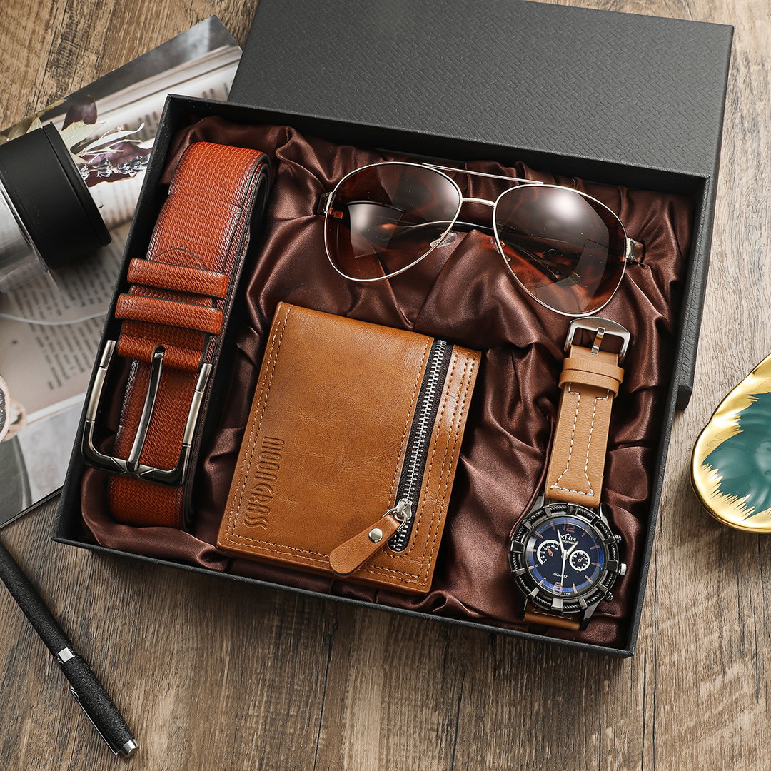 Coffret cadeau pour homme ceinture de montre portefeuille nouvel an parfum pour affaires transfrontalières Thanksgiving Saint Valentin coffrets cadeaux fête des pères
