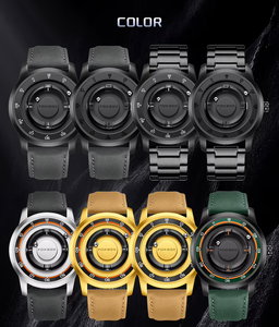FOXBOX-Montre magnétique pour homme, à la mode, cadran unique, en acier inoxydable, pour affaires, loisirs, perle roulante, montre à quartz étanche, cadeau