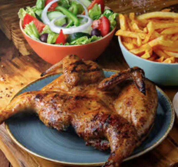 Whole Chichen & Chips + Vegetable Salads