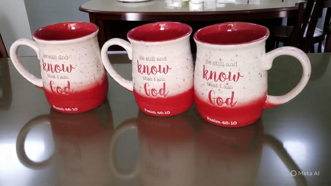 Tasse Céramique Inspirante - Verset Biblique (Psaume 46:10) - Code Article : BCB_0165_0