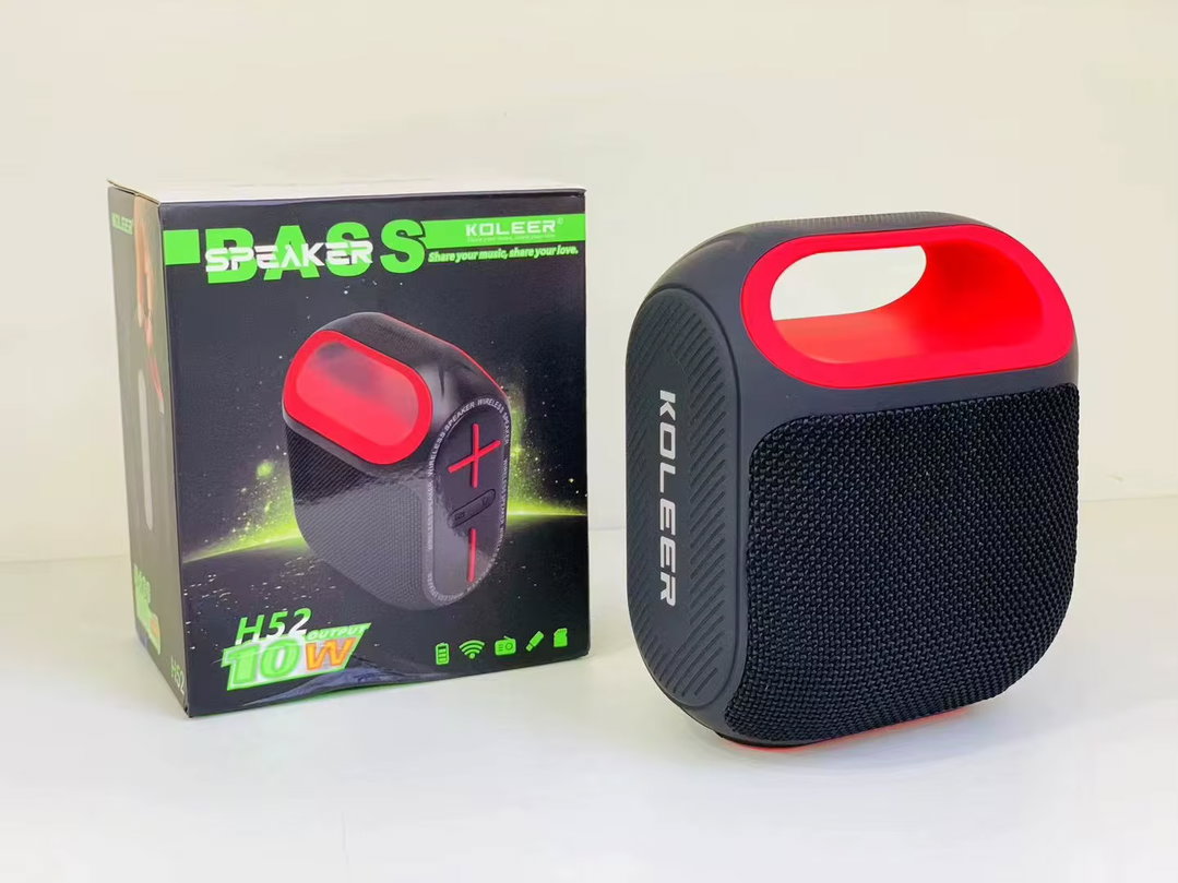 KOLEER BASS SPEAKER H52 Portable Wireless BT Subwoofer Professinal Speaker FM Radio/TF/USB Fabric Waterproof Active Stereo RGB Speaker