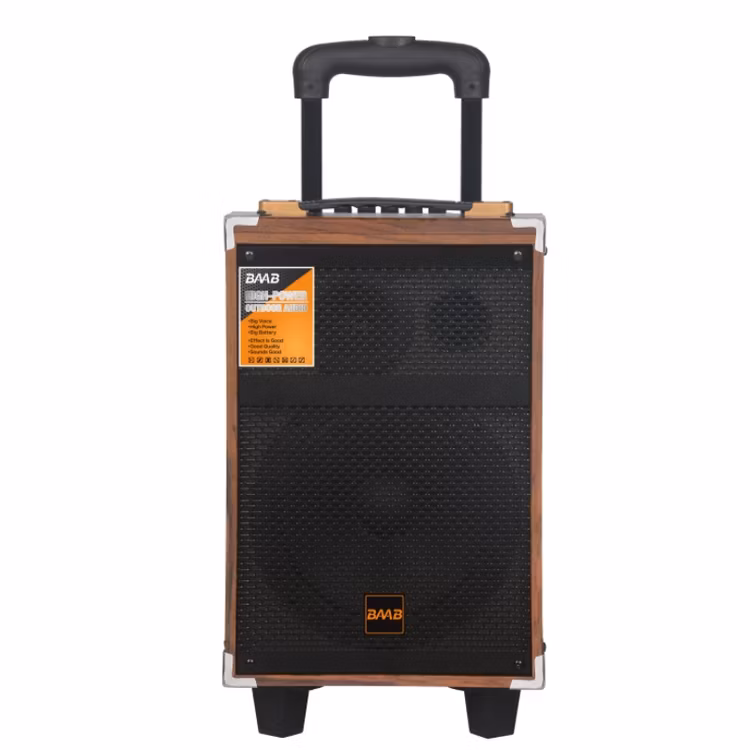 BAAB B-Q 8 Upgrade Portable Trolley Wireless Bluetooth DJ Karaoke PRO Party Wooden Speaker_1