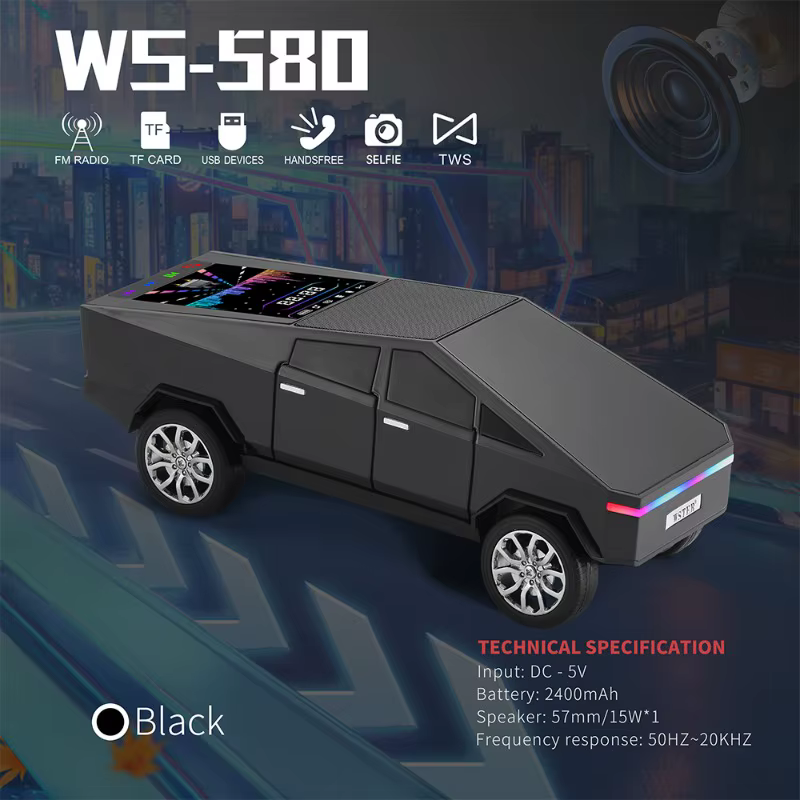 WS-580 Bluetooth Pickup Truck Replica Portable Speaker,