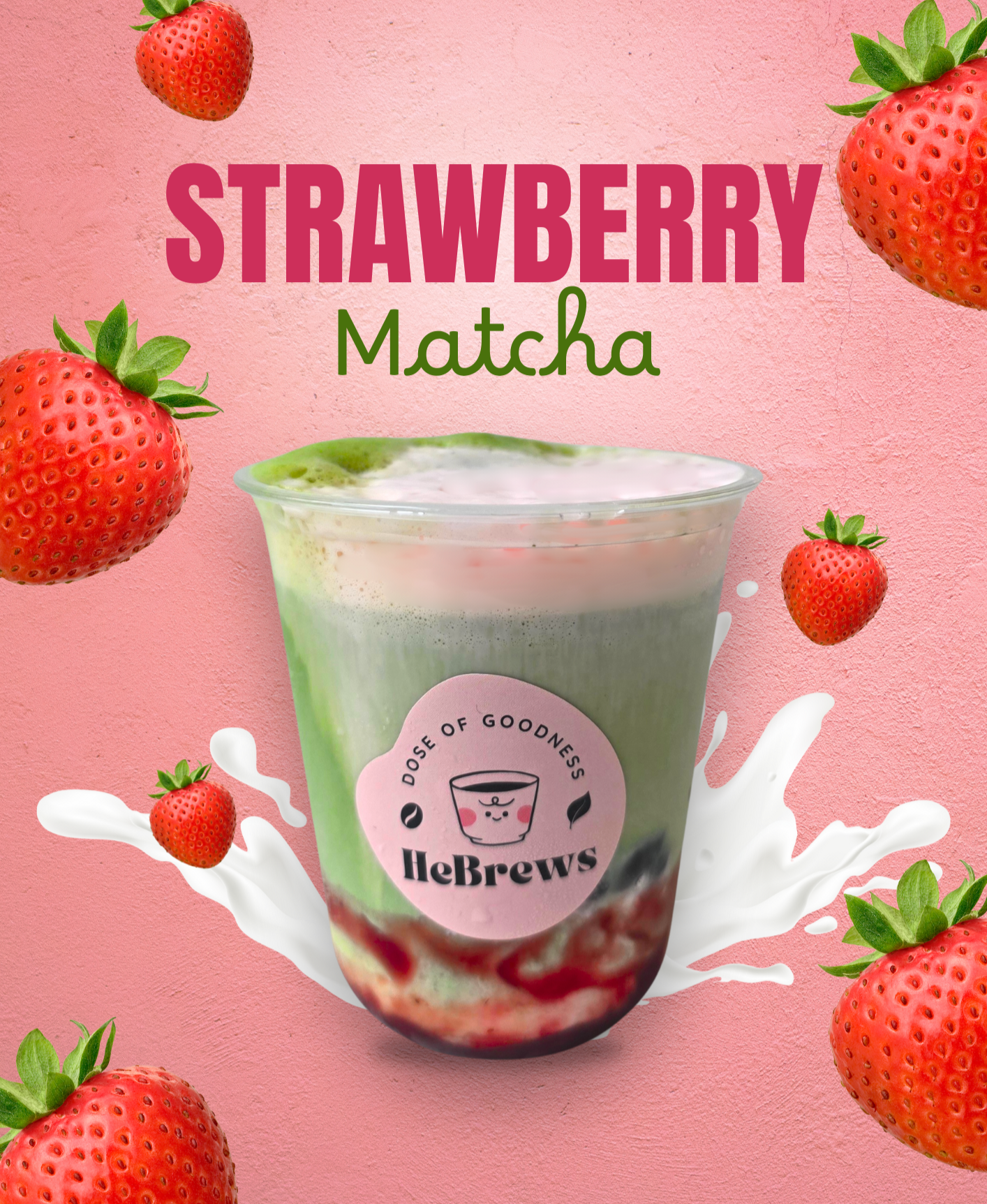 🍓 Triple Strawberry Matcha Latte - 4g Matcha_0