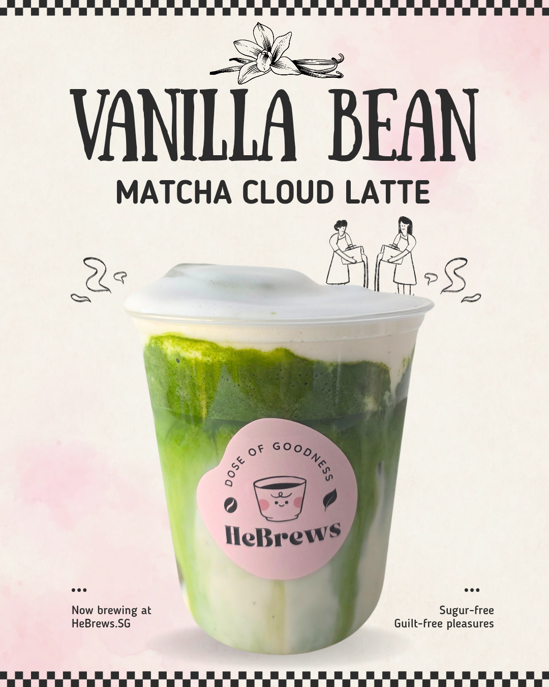 🍦Vanilla Bean Matcha Cloud Latte - 4g Matcha, Sugar-Free_0