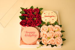 Cakes & Natural Flowers Gift Box