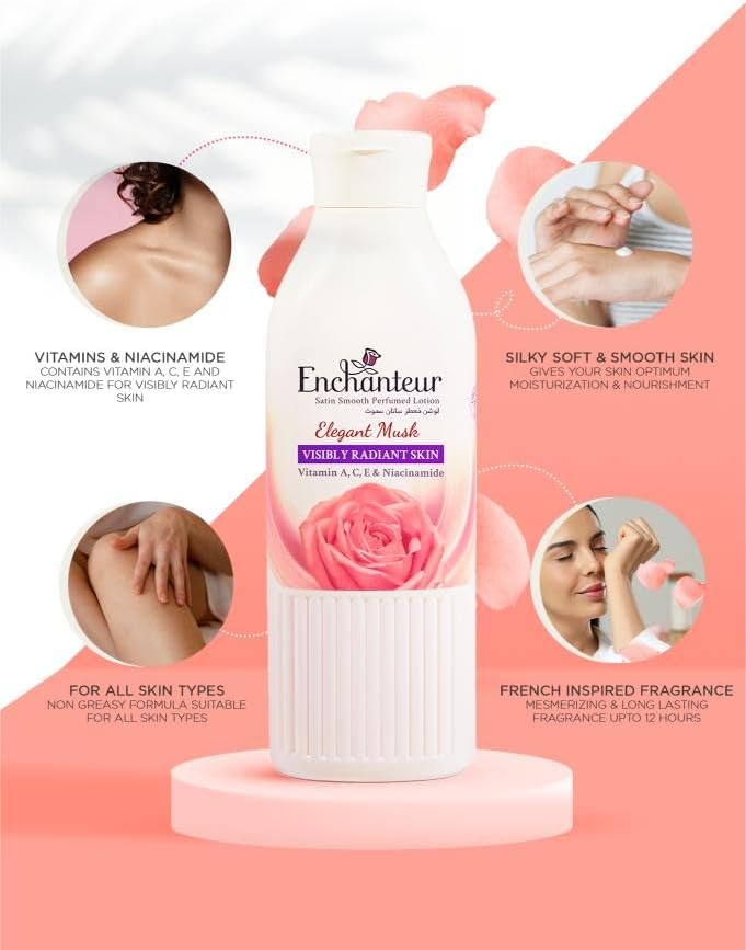 Enchanteur Satin Smooth Perfumed Lotion - ELEGANT MUSK  500ML_3