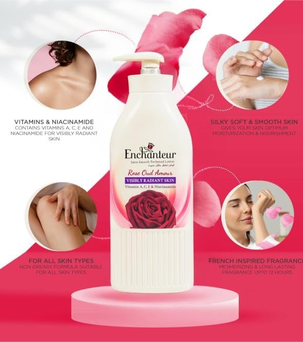 Enchanteur Satin Smooth Perfumed Lotion - ROSE OUD AMOUR 500 ML, _2