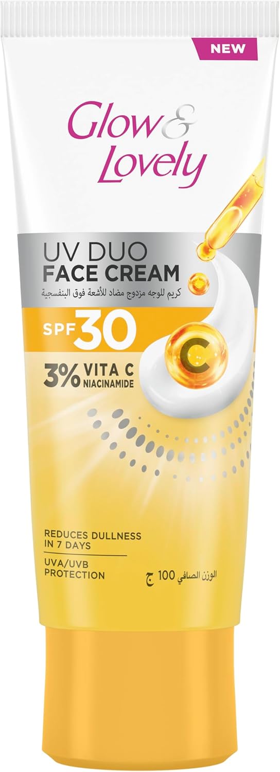 GLOW & LOVELY UV Duo Face Cream, SPF 30, with 3% Vitamin C and Niacinamide, Reduces Dullness in 7 Days, UVA and UVB Protection 100g_1