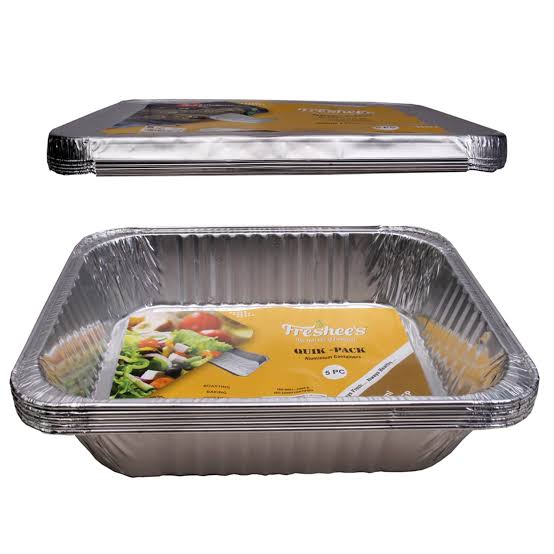 3200 Aluminum Container Half deep ( 100 pcs )  _0