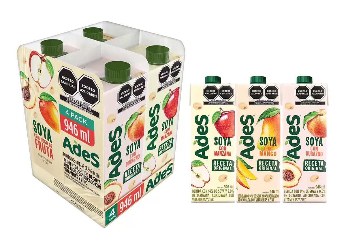 Ades Bebida de soya, surtido 4 x 946 ml_0