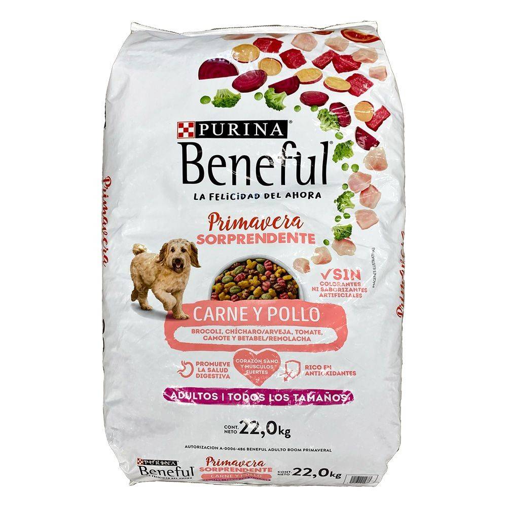 Beneful Primavera sorprendente alimento seco para perro, carne-pollo, Adulto-Todos los Tamaños 22 kg_0