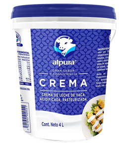 Alpura Crema de leche de vaca acidificada y pasteurizada 4 L