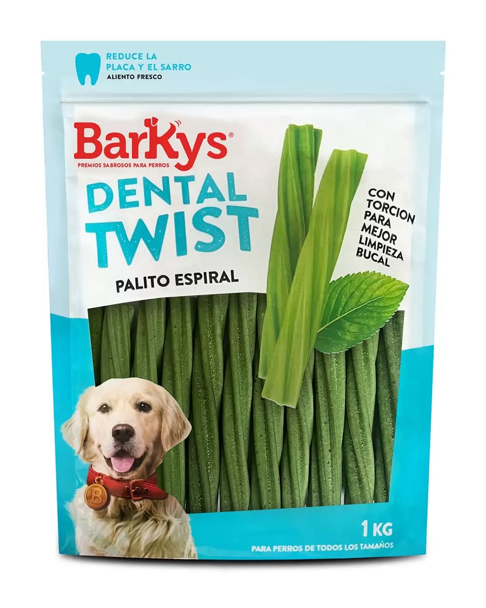 Barkys Dental twist premio para perros, menta 1 kg_0