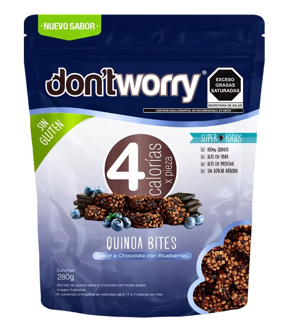 Don't Worry Quinoa bites libre de gluten, chocolate-blueberries 280 g_0