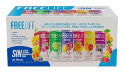 FREELIFE Agua gasificada con extracto de fruta, surtido 24 x 355 ml