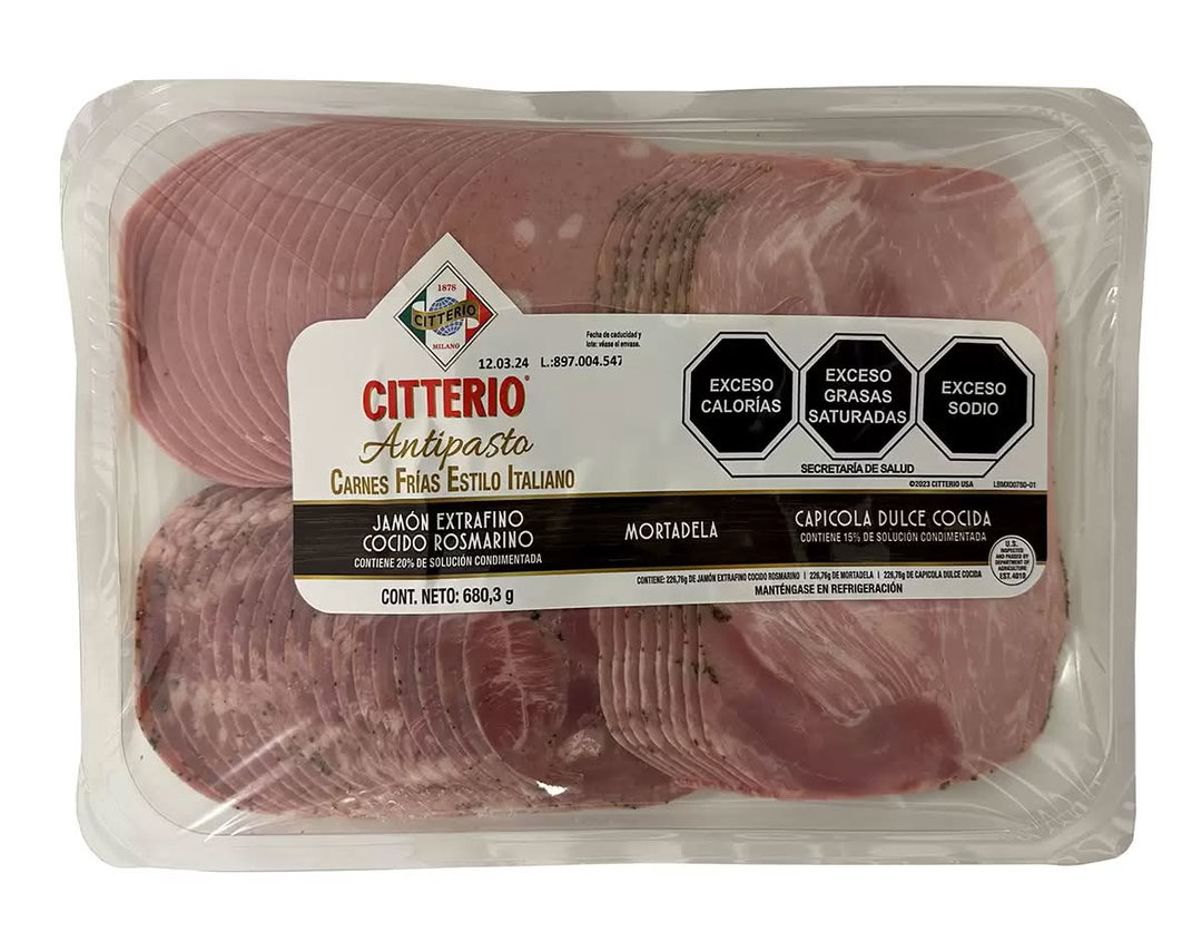 Citterio Pack antipasto carnes frías estilo italiano 680,3 g