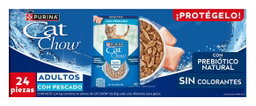 Cat Chow Defense hydro alimento húmedo con pescado para gatos, Adulto 24 x 85 g