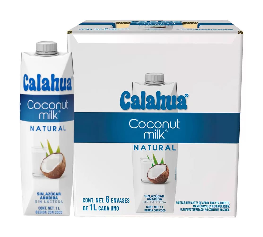Calahua Bebida de coco natural 6 x 1 L_0