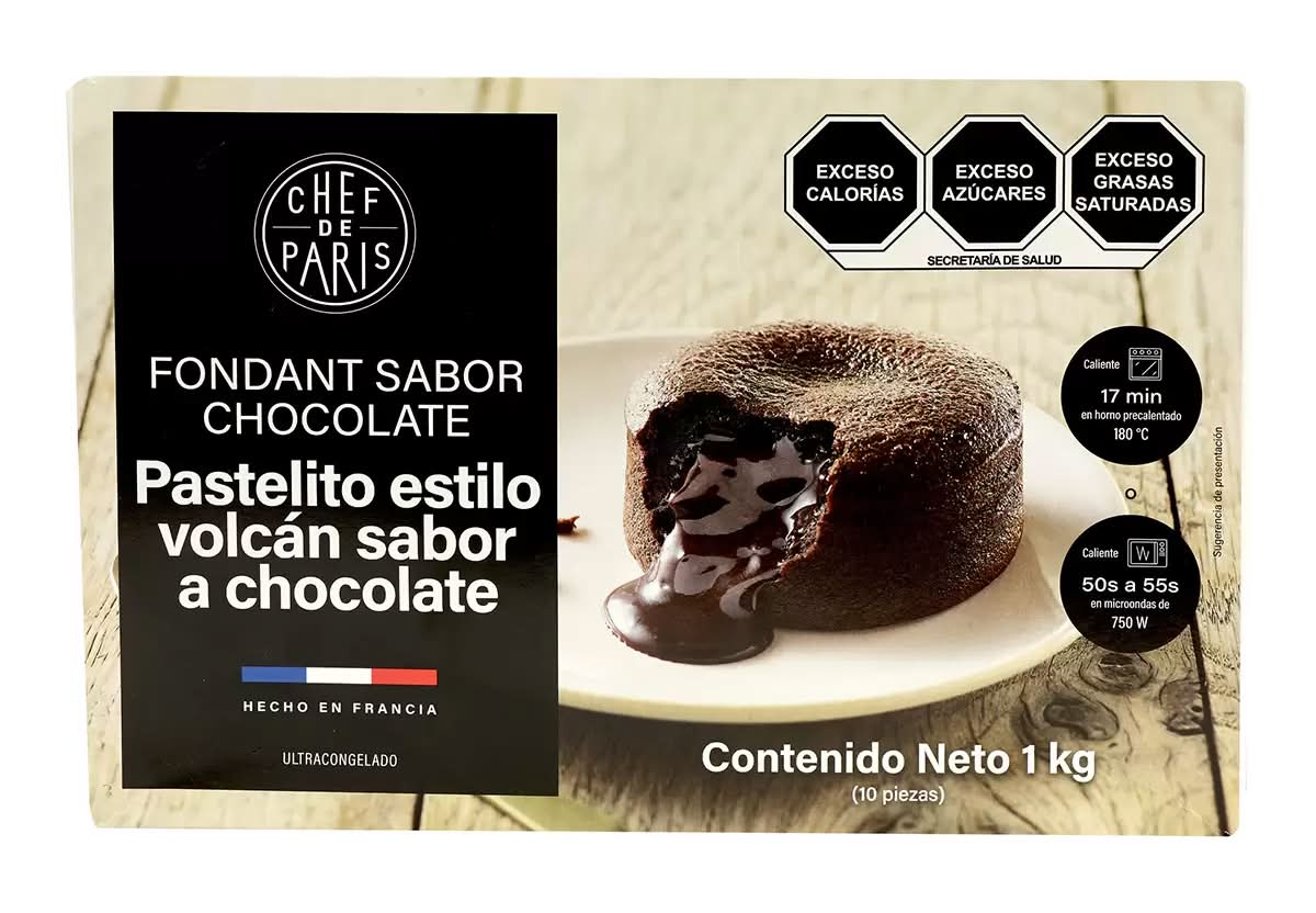 Chef de París Pastelito estilo volcán, chocolate 10 un_0