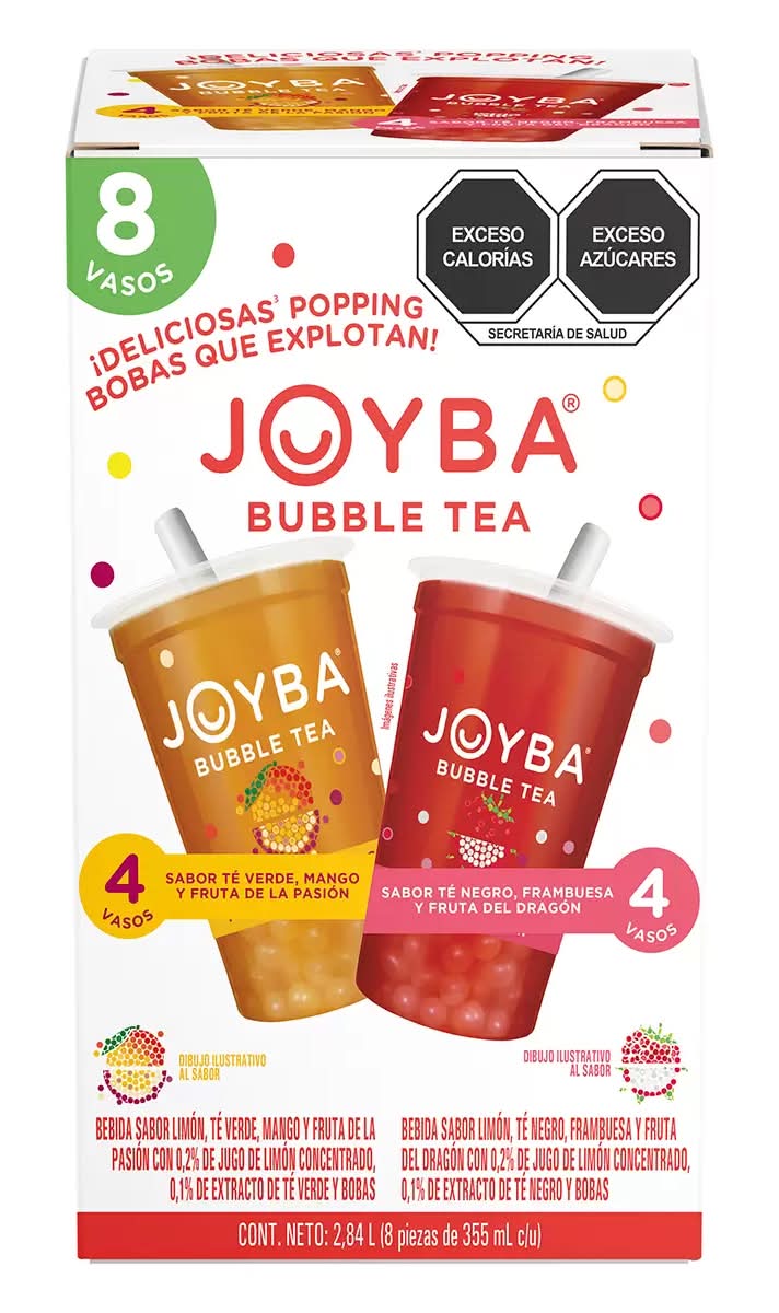 Joyba Bebida de té tipo bubble tea, surtido 8 x 355 ml