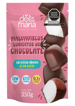 Delis de María Malvaviscos cubiertos de chocolate sin azúcar 350 g