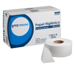 Greymoon Papel higiénico institucional hoja doble gms250, 250m x 9.5cm, blanco 6 un