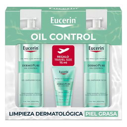 Eucerin Dermo pure oil control gel de limpieza facial para piel grasosa 875 ml