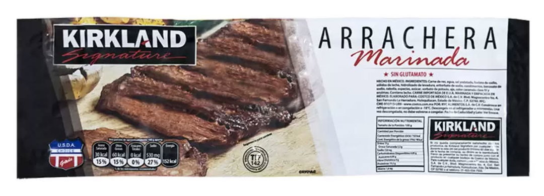 Kirkland Signature Arrachera de res marinada 700 g