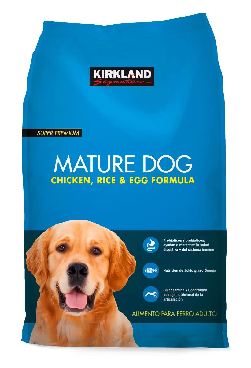 Kirkland Signature Mature dog alimento seco para perros con arroz, pollo y huevo, Adulto 18 kg_0