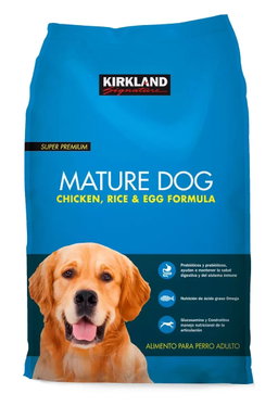 Kirkland Signature Mature dog alimento seco para perros con arroz, pollo y huevo, Adulto 18 kg