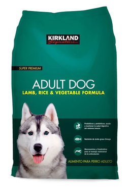 Kirkland Signature Alimento seco para perro de cordero, arroz y vegetales, Adulto 18,14 kg