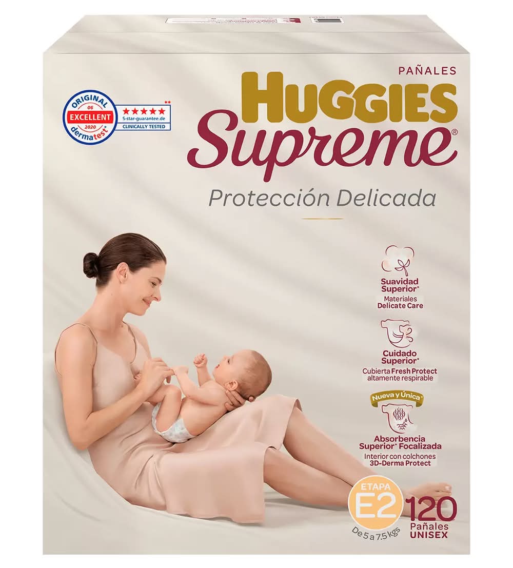 Huggies Supreme pañales para bebé supreme platino, Etapa 1 120 un