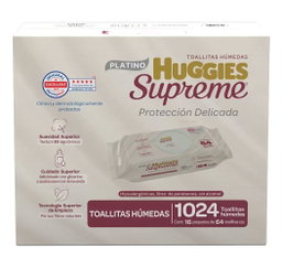Huggies Supreme toallitas húmedas hipoalergénicas sin alcohol 16 x 64 un