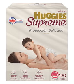 Huggies Supreme platino pañal infantil, unisex, Etapa 3 120 un