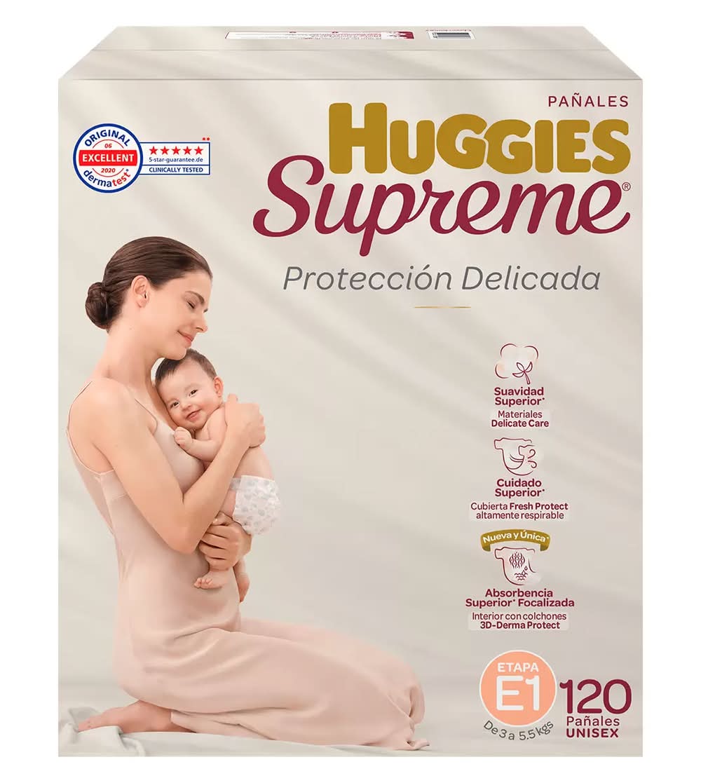 Huggies Supreme pañales desechables para bebé, Etapa 1 120 un