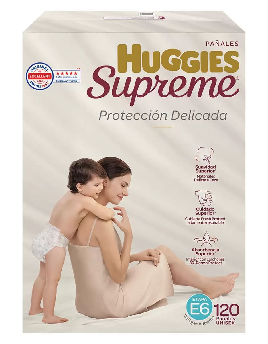 Huggies Supreme pañales para bebé platino, unisex, Etapa 6 120 un_0