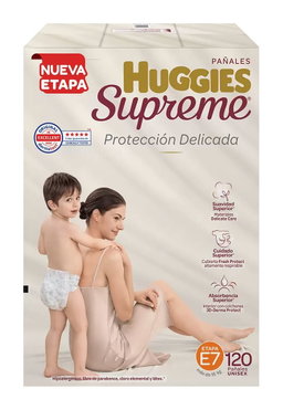 Huggies Supreme pañales desechables hipoalergénicos, unisex, Etapa E7 120 un