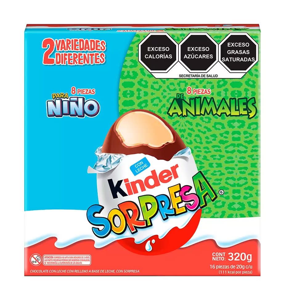 Kinder Sorpresa huevo de chocolate con leche con relleno a base de leche 16 x 20 g