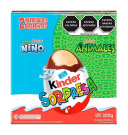 Kinder Sorpresa huevo de chocolate con leche con relleno a base de leche 16 x 20 g