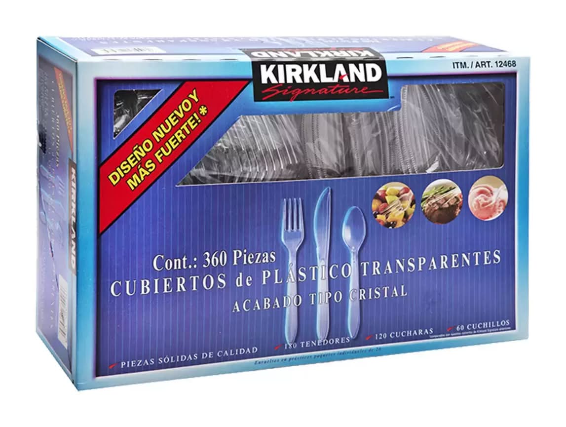 Kirkland Signature Cubiertos desechables de plástico, transparente 360 un_0