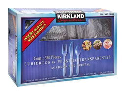Kirkland Signature Cubiertos desechables de plástico, transparente 360 un