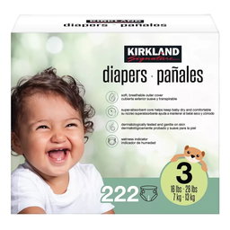 Kirkland Signature Pañales desechables, unisex, Etapa 3 222 un
