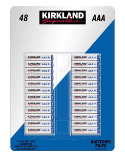 Kirkland Signature Pilas alcalinas, AAA 48 un