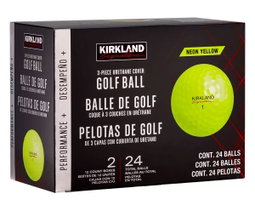 Kirkland Signature Pelotas de golf con cubierta de 3 capas de uretano, amarillo 2 x 12 un