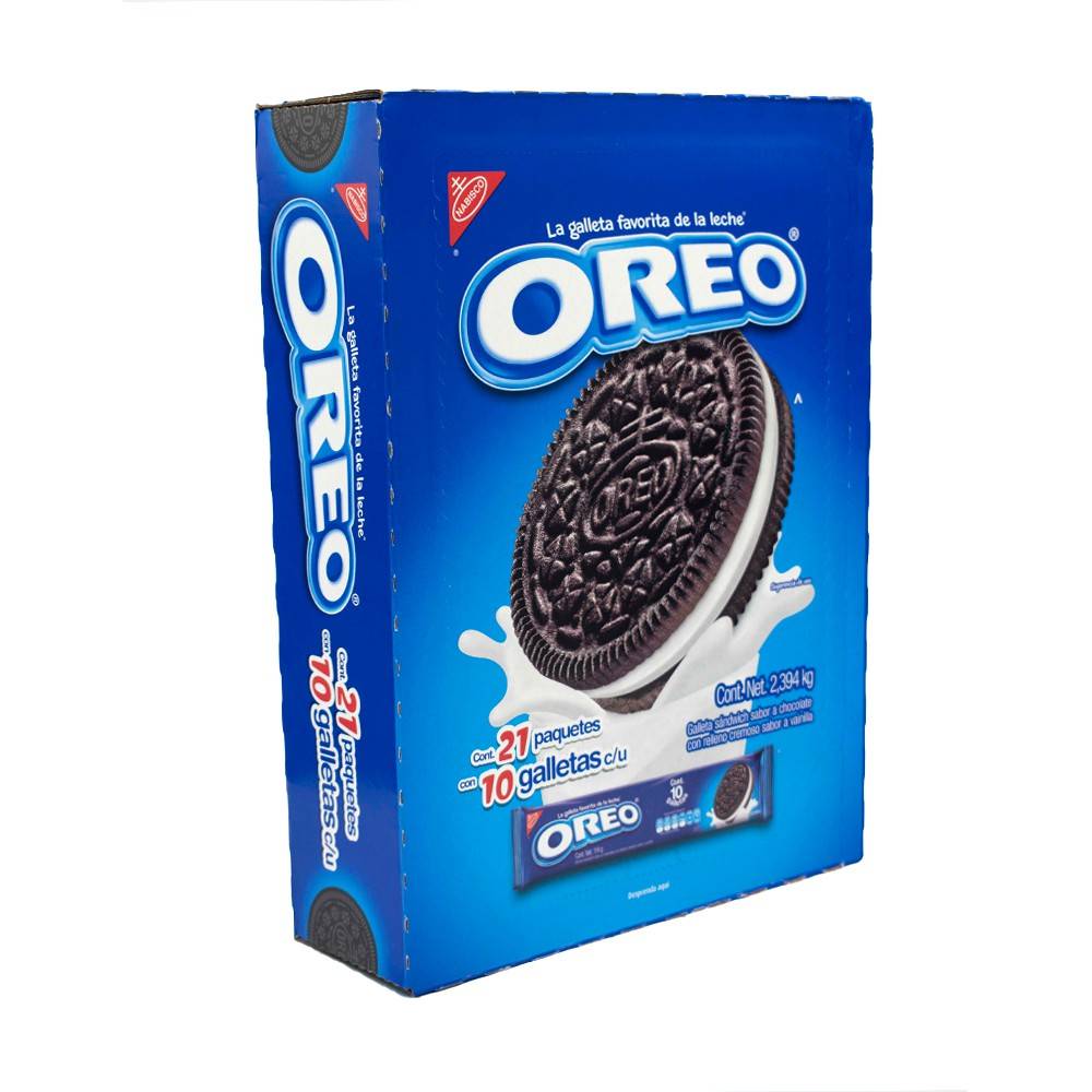 Oreo Galleta sándwich de chocolate con relleno cremoso, vainilla 21 x 10 un_0
