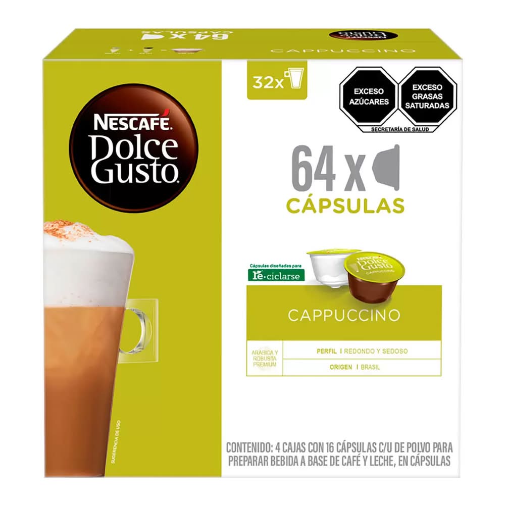 Nescafé Dolce gusto cápsulas de cappuccino 4 x 16 un