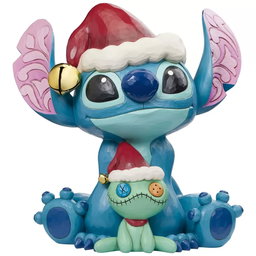 Stitch y Trapos Figura Decorativa Navideña Pintada a Mano