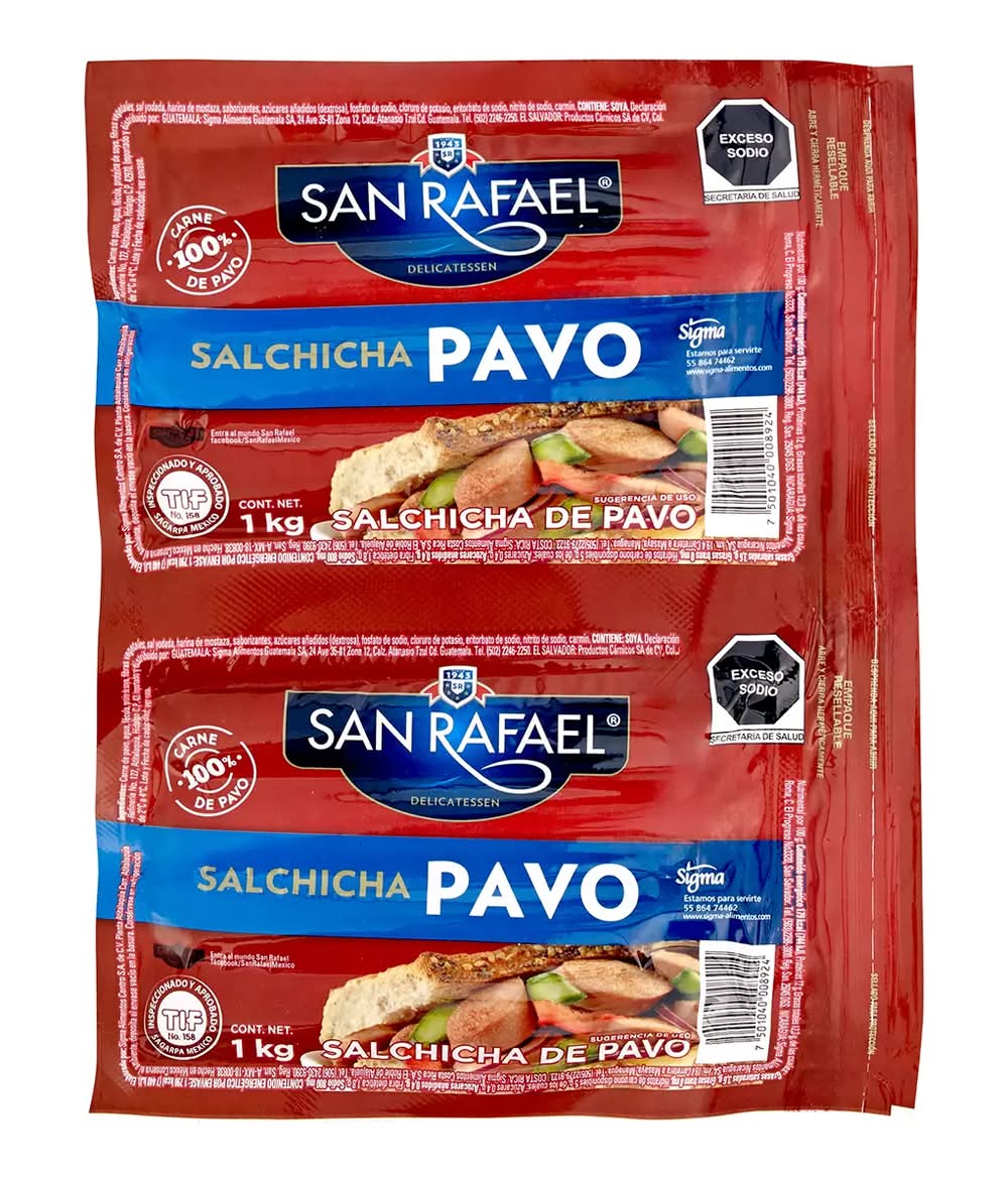 San Rafael Delicatessen salchicha de pavo 1 kg