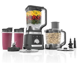 Ninja Deluxe Sistema de Cocina con Jarra de 2.6 L , Procesador de 9 Tazas, 2 Discos de Rebanado/triturado, 2 Vasos de 700 ml